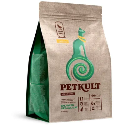 Hrana uscata Petkult Adult Care Balanced Life All-Cat pentru pisici cu Pui 400gr