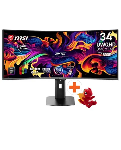 Gaming monitor MSI - MPG 341CQR QD-OLED X36, 34'', 360Hz, 0.03ms, Curved