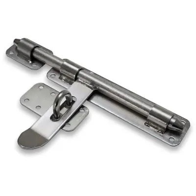 Incuietoare usa, orificiu pentru lacat, inchidere reglabila, surub galvanizat, 270 mm, argintie