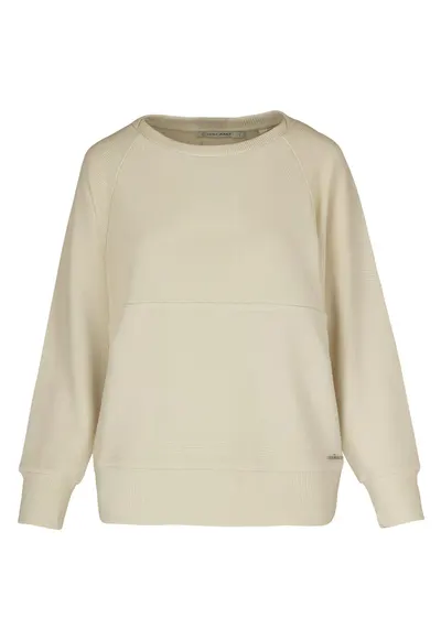 Bluza de trening lang pentru femei - cu dungi - B-Mink - 65897 - Crem