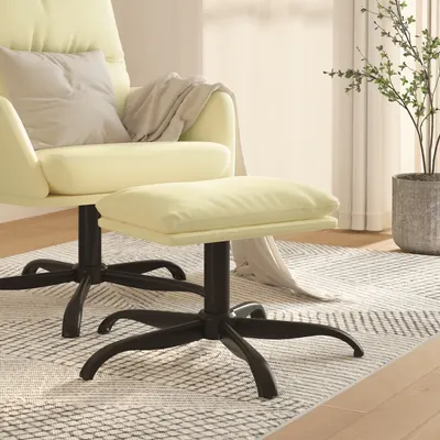 vidaXL Taburet, crem, 60x60x36 cm, piele ecologică