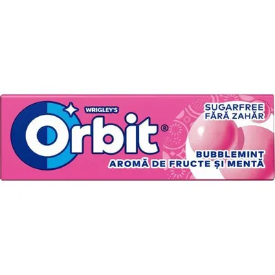 Orbit Bubblemint guma de mestecat cu arome de fructe si menta 14 g, 30 seturi Engros