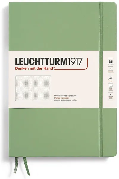 Caiet Leuchtturm1917 Composition - B5, verde deschis, pagini cu puncte, copertă rigidă