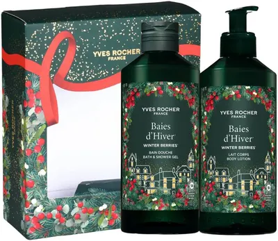 Yves Rocher Baies d'Hiver Set - Gel de duș și loțiune, 400 + 390 ml