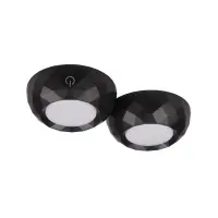Lumina LED pentru bucatarie/mobilier, set 2 x LED 4000K, intensitate reglabila, 75 x 75 x 33 mm, negru