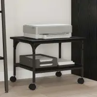 vidaXL Suport pentru imprimantă Stejar Negru 50 x 40 x 38 cm