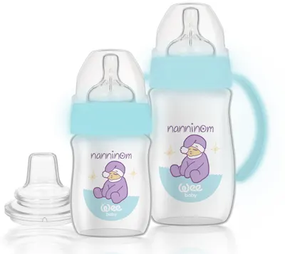 Set sticle Wee Baby - Nanninom, gât larg, 0-6 luni
