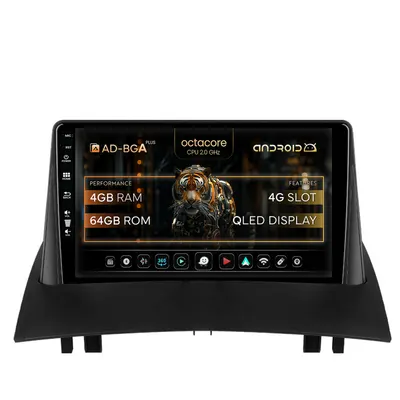 Navigatie Renault Megane 2 (2002-2009), Android, A-Octacore 4GB RAM + 64GB ROM, 9 Inch - AD-BGA9004+AD-BGRKIT371