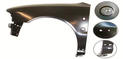Aripa Stanga Fata potrivit AUDI A4 B5 1996-1997 - (cu gaura emblemei, cu orificii semnalizator, cu suport orificii)