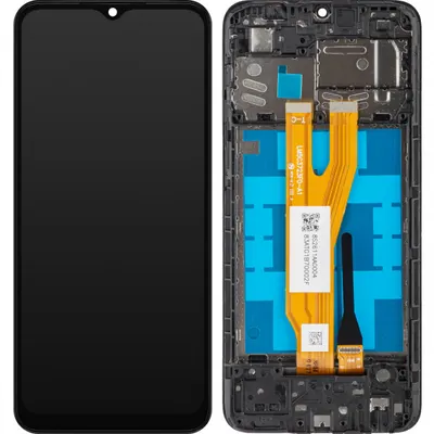 Display cu Touchscreen MP compatibil cu Samsung Galaxy A03 Core A032, cu Rama, Negru