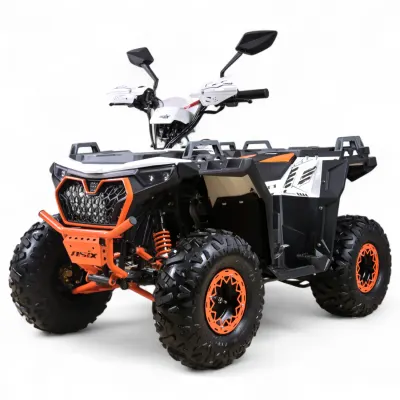 Atv copii Asix Grizzly 125cc,8inch,1+1viteze,alb-portocaliu
