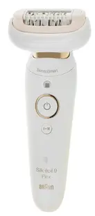Epilator Braun - SES 9010 3D, 2 viteze, 5 atașamente, alb/auriu