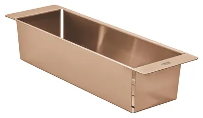Scurgator chiuveta Grohe, Multifunctional Colander 450, 490 x 150 x 100, otel, brushed warm sunset, cupru mat