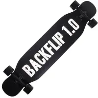Longboard Action One, ABEC-9 PU, Aluminiu 120 kg, 108 x 23.5 cm, Negru Backflip