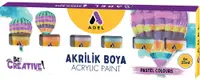 Vopsea acrilică Adel - Culori pastel, 25 ml, 6 culori
