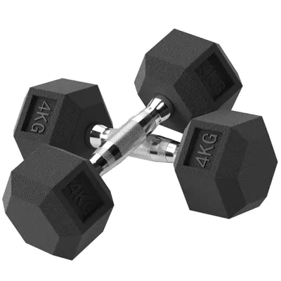 HOMCOM Haltere Hex 4kg Antiderapant | Aosom Romania