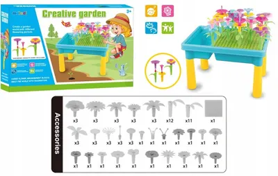 Masuta de creatie cu activitati 2-in-1 Matadi Creative Garden,utilizare versatila,accesorii constructie incluse