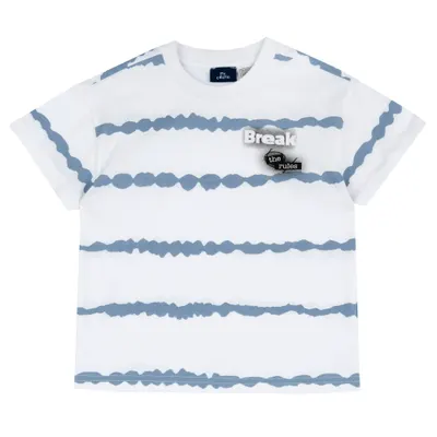 Tricou copii Chicco, alb cu bleu, 02109-70MC