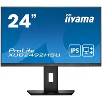 IIYAMA Monitor LED XUB2492HSU-B5 23.8" IPS 1920 x 1080 75Hz 250 cd/m² 1000:1 4ms VGA, HDMI, DP, USB 2.0 Hub, height, swivel, til