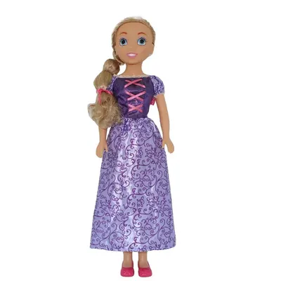 Papusa printesa Fashion Doll cu rochie mov 80cm