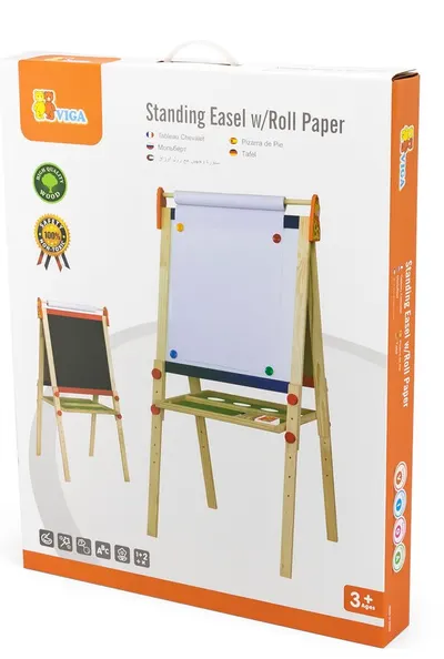 Tablă magnetică din lemn Viga - Pe suport, cu două fețe