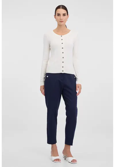 Pantaloni chino crop - Bleumarin