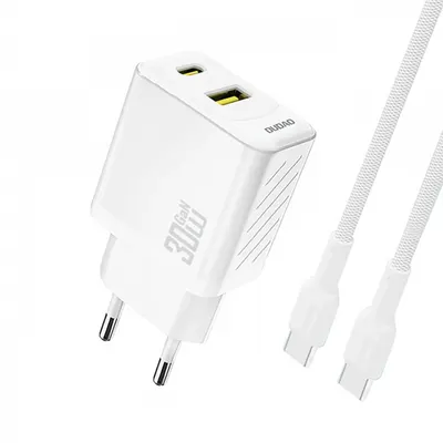 Incarcator Retea Cu Cablu USB-C Dudao A27TCEU, 30W, 1 x USB-A - 1 x USB-C, Alb