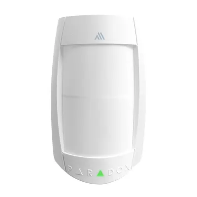 Detector de miscare wireless dual PIR Paradox PMD75M, 11 m, 90 grade, pet immunity, senzor de temperatura, 868 MHz