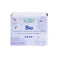 Absorbante de zi fara aripioare din bumbac compostabil 4 picaturi 14buc Vivicot