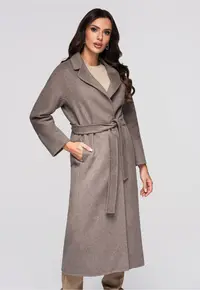 Palton lung elegant OW-COLC-0109 - Bej