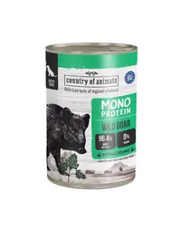 COUNTRY OF ANIMALS hrană umedă monoproteică cu mistreț pentru câini 400 g