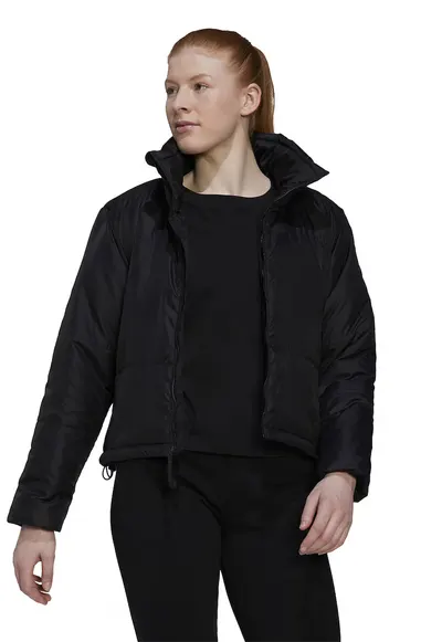 Jacheta crop usoara cu logo pe spate - Negru