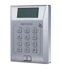 Cititor standalone cu tastatura si card proximitate Hkvision DS-K1T802M, suporta cartele MIFAE, capacitate 3000 carduri si 10000