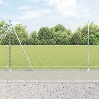vidaXL Gard hexagonal cu bază din beton 100 x 1,5 m Oțel Galvanizat