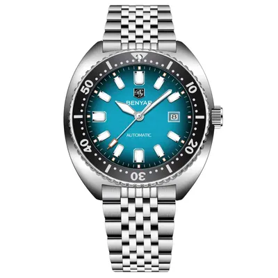 Ceas bărbătesc BENYAR 5211, automatic, mecanic, cadran cu lumină nocturnă, 5Bar, calendar complet, oțel inoxidabil