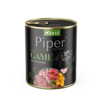 Hrana umeda pentru caini PIPER DOG, vanat si dovleac, 800g