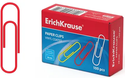 Agrafe pentru hartie Erich Krause - 28 mm, 100 buc, colorate