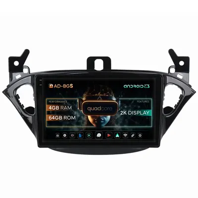 Navigatie 2K Opel Corsa E Adam (2013-2019), Android, S-Quadcore 4GB RAM + 64GB ROM, 9.5 Inch - AD-BGS90042K+AD-BGRKIT387