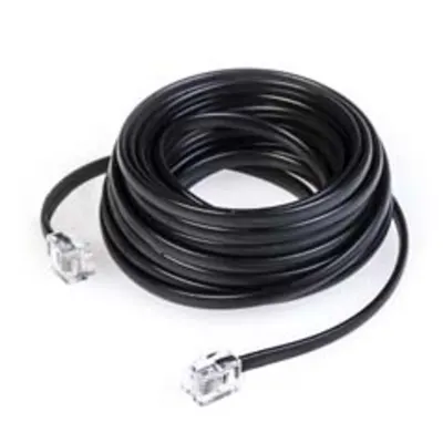 Telephone Cordnstecher 6/4 5m Black Cavo Nero Piatto 4p - 5m