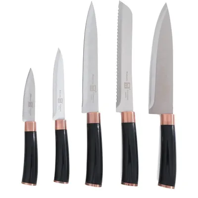 Cutite de Bucatarie, Maner Plastic, Otel Inoxidabil, 4 Bucati, Grunberg