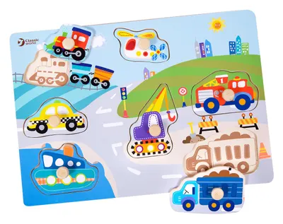 Puzzle din lemn Classic World - Trafic