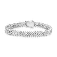 Bratara tennis din aur alb cu diamante de 3.6ct