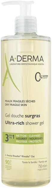 A-Derma Essentiel Care Gel de duș ultra-bogat, 750 ml