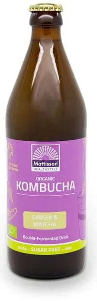 Organic Kombucha, Ginger & Matcha, 500 ml, Mattisson Healthstyle