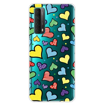 Husa silicon Compatibila cu Huawei P Smart 2021 model Colourful Hearts, Silicon, TPU Multicolor Engros