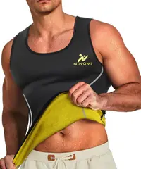 Maiou Fitness pentru slabit barbati SlimBody, Neopren, All Black