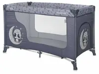 Pătuț pentru bebeluși pe 1 nivel Lorelli - Moonlight, Cool grey pandas