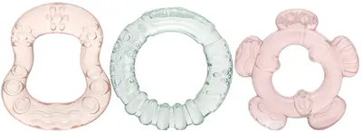 Set de jucării pentru dentiție Lorelli Baby Care - Iceberg green/Мellow rose, 3 buc