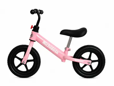 Bicicleta de echilibru pentru copii Nichiduta Pink Dream Roz Pastel, cadru rezistent din otel, sezut reglabil pe verticala, roti de 12 inch din spuma EVA
