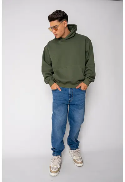 Hanorac Oversized Bottle Green I 18902 - Verde